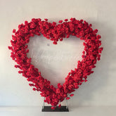 Aperturee - Aperturee Heart Shape Rose Flower Fabric Curtain Wall for Wedding